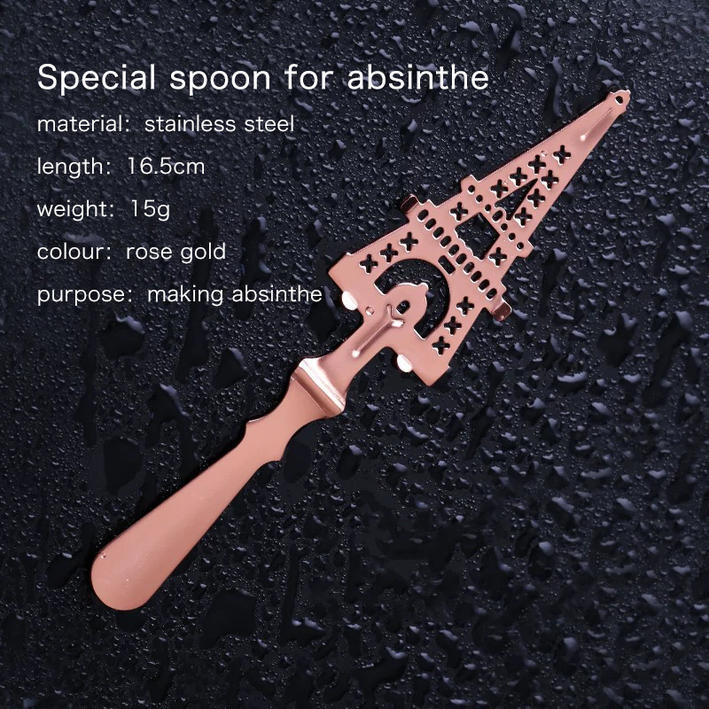 Bar Soul-cucharas de absinto de acero inoxidable, cuchara amarga, utensilios de barra de cóctel, filtro de colador, herramientas profesionales de barman: Eiffel Tower copper