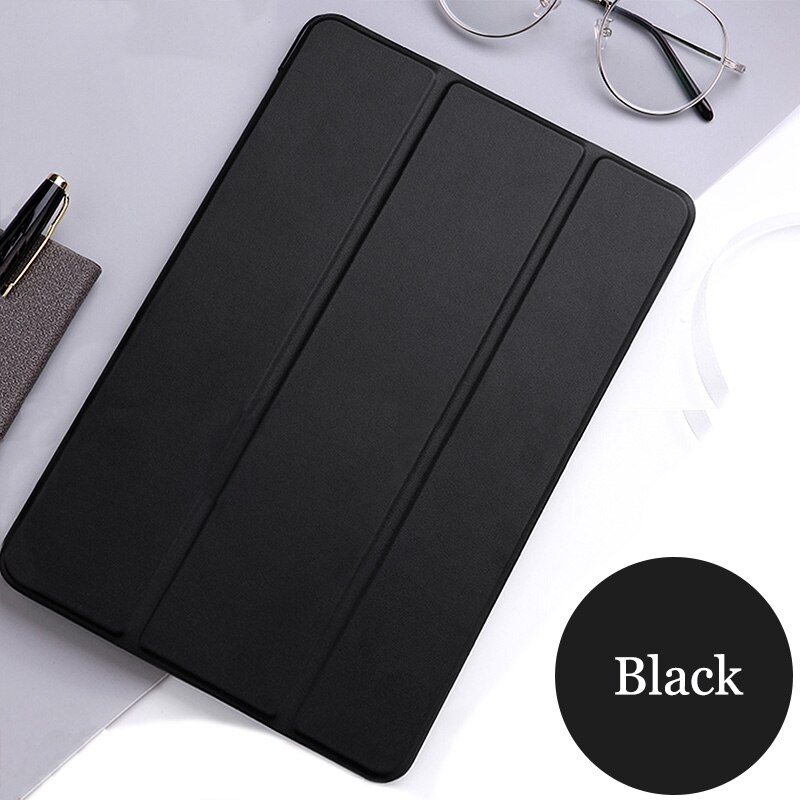 Étui en cuir pour tablette samsung galaxy tab  s2 9.7 pouces, housse de protection intelligente avec support à trois volets et fonction veille/réveil -t810/t815/t813/t819 n: Nuit noire et noire