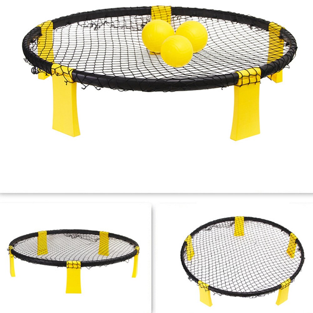 Juego de pelotas de voleibol para niños Kit de gimnasio de Fitness portátil redondo para niños con bolsa, con césped giratorio, arena, playa, patio de juegos al aire libre