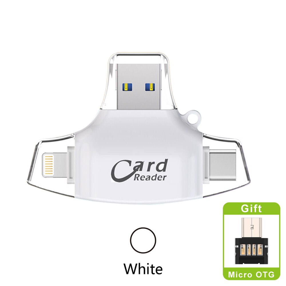4 em 1 tipo-c/micro usb/usb 2.0 leitor de cartão de memória leitor de cartão micro sd para android ipad/iphone pro 11 6 8x7 mais 6s leitor otg