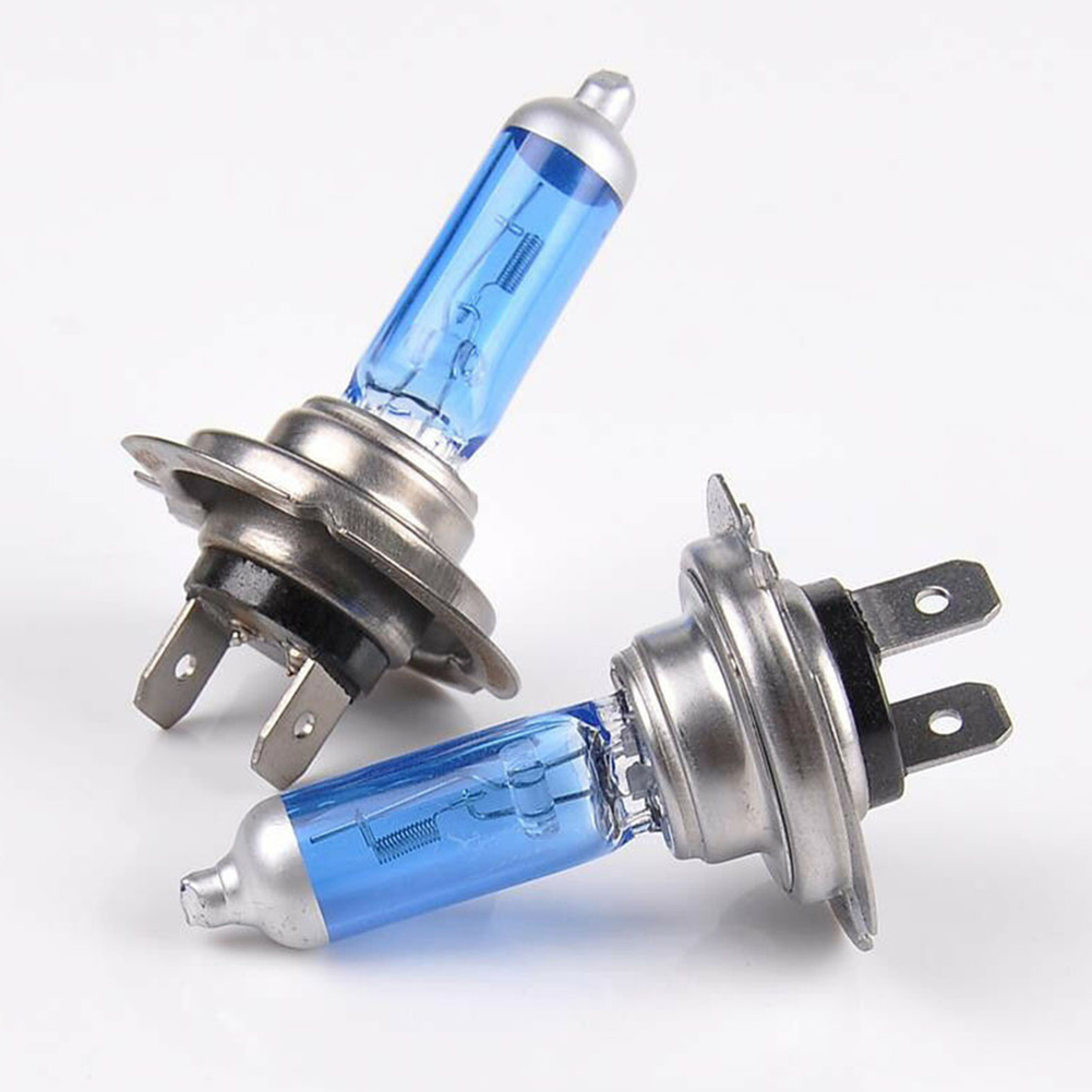Bombilla halógena H7 para coche, faro de luz blanca de 55W, 12V, 6000K, tubo de cristal de cuarzo, superbrillante, 2 piezas