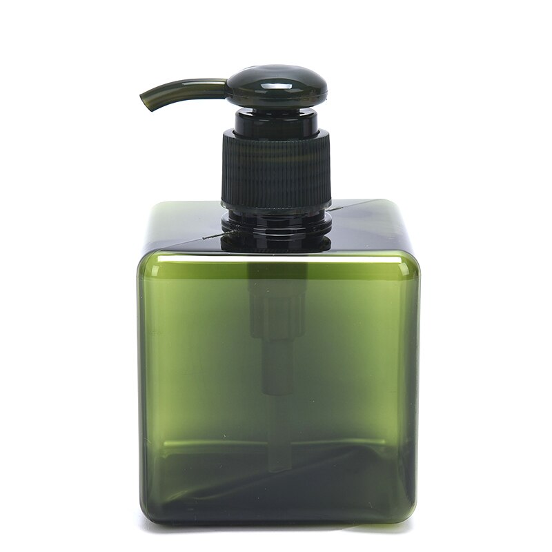 Botella de jabón líquido de plástico transparente, dispensador cuadrado de champú de empuje, desinfectante de manos, 250ML: green250ml