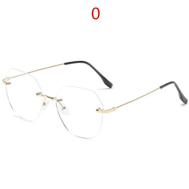-0.5 1.0 1.5 4.0 Randloze Afgewerkt Bijziendheid Bril Vrouwen Rose Gold Metal Polygon Brillen Recept Nearsighgted Eyewear: gold 0