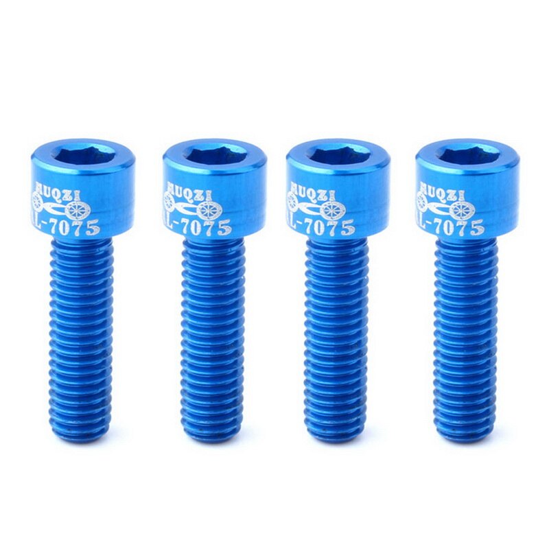 1/4Stck Fahrrad Lenker Vorbau Schraube Aluminium Legierung M5 * 17Mm Berg Straße Fahrrad Fest Ausrüstung Stengel Steigleitung Schrauben Radfahren Zubehör: 4Stck Blau