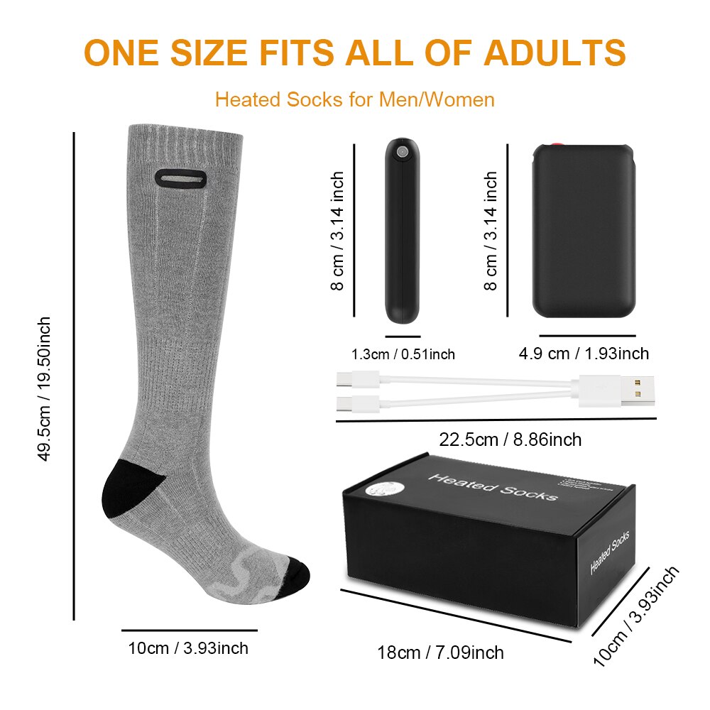 Chaussettes chauffantes thermiques pour hommes et femmes, 1 paire, trois Modes, pour l'hiver, épaisses, Super douces, garde les pieds au