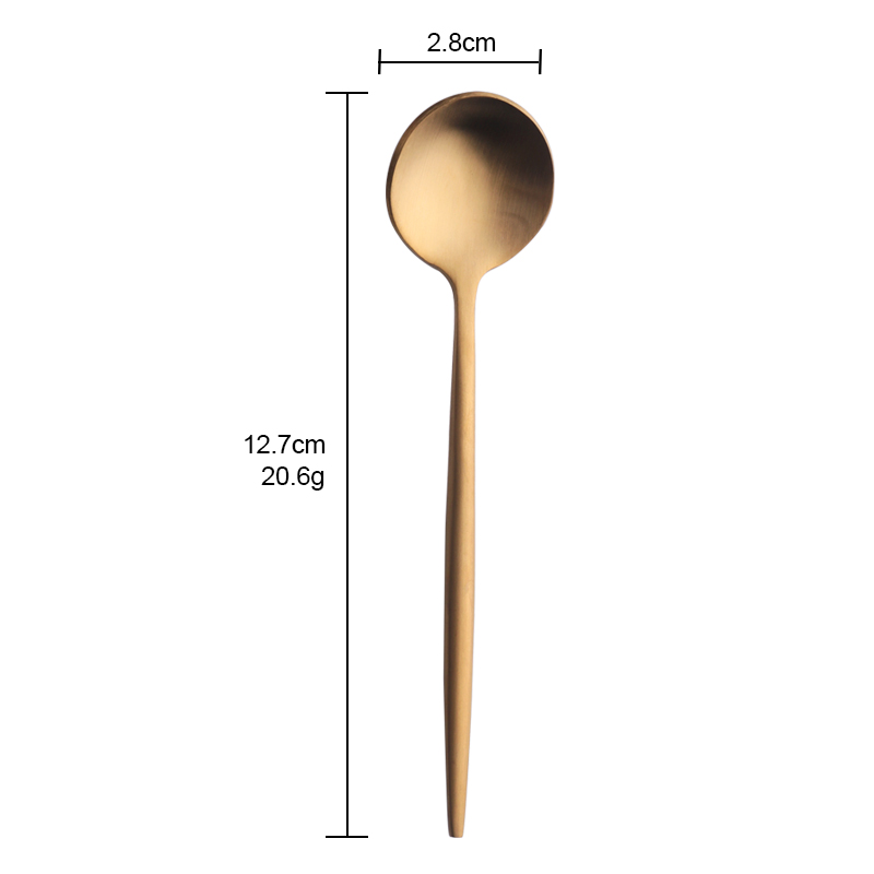 8 färger teskedar rostfritt stål små kaffeskedar guld servis bestick unik guld liten dessertsked: Guld 1 st