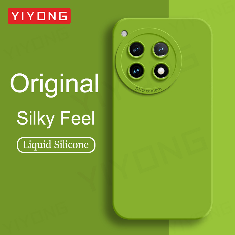 For OnePlus12 Case YIYONG Square Liquid Silicone Soft Cover For OnePlus 12 13 12R 13R One Plus 11 11R OnePlus12R OnePlus13 Cases