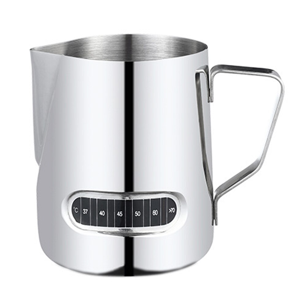600ml Milk Frothing Pitcher With Thermometer Coffee Thermometer Cup Pull Flower Cup Steaming Pitcher Frothing Cup: Default Title