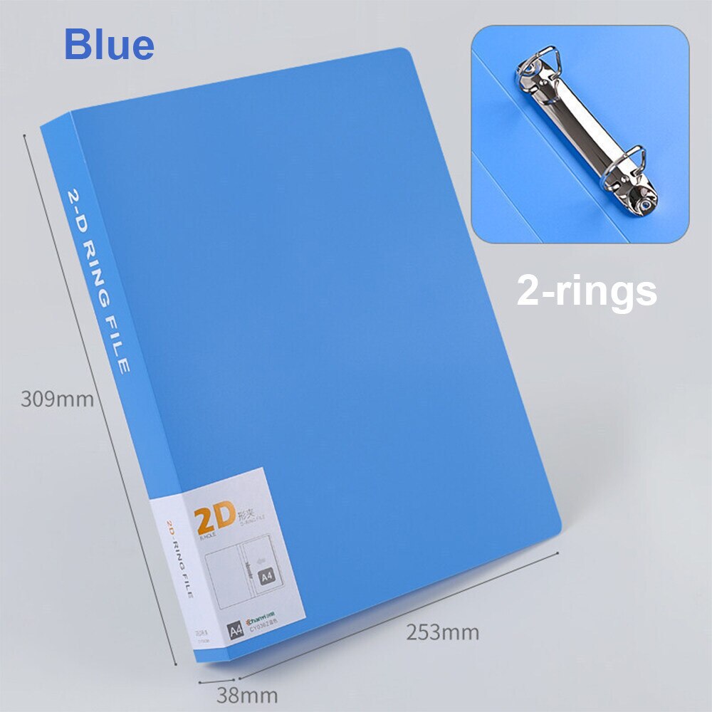 A4 2 4 D Ringband Organisator Clear Map Documenten Transparantie Hervulbare Fotoalbum Cover Photocards Ring Notebook Tekening: 2ring blue