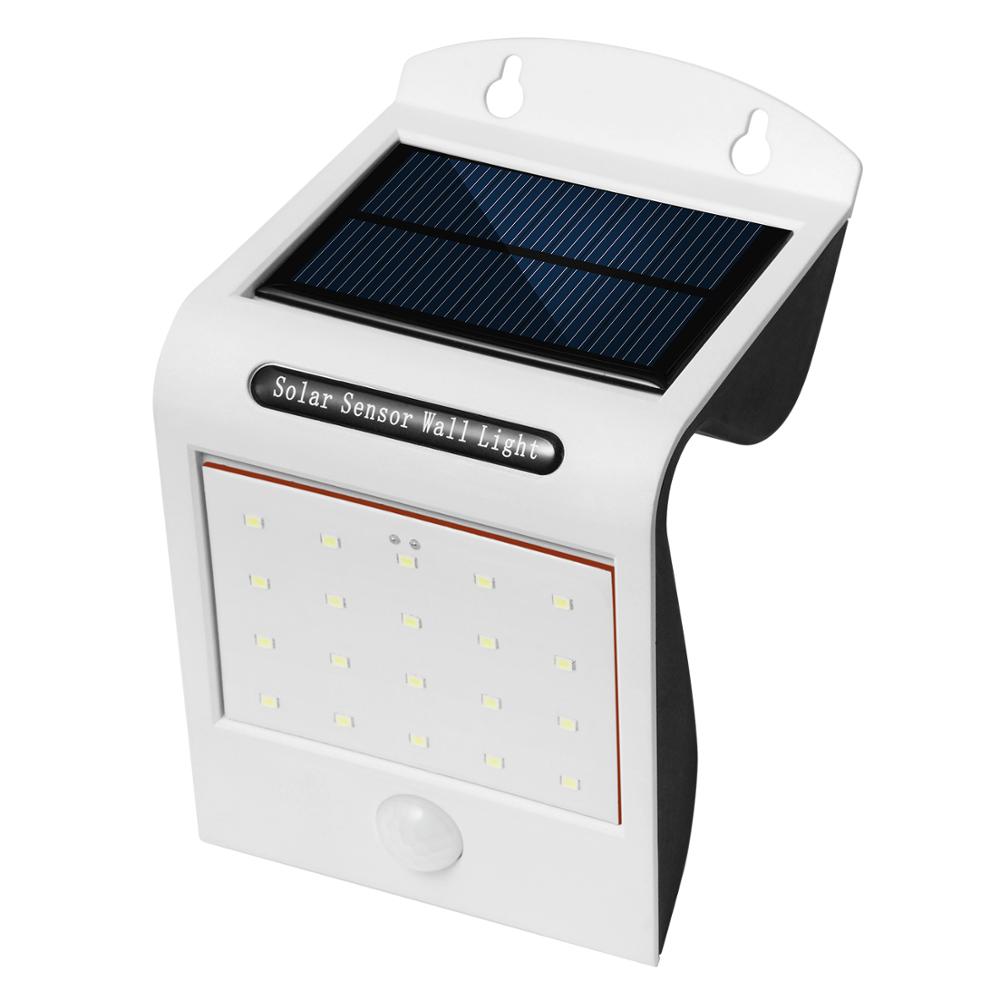 Solar Led Wandlamp Waterdichte IP66 Veranda Licht Moderne Led Wandlamp Pir Motion Sensor Outdoor Tuin Outdoor Licht Wit