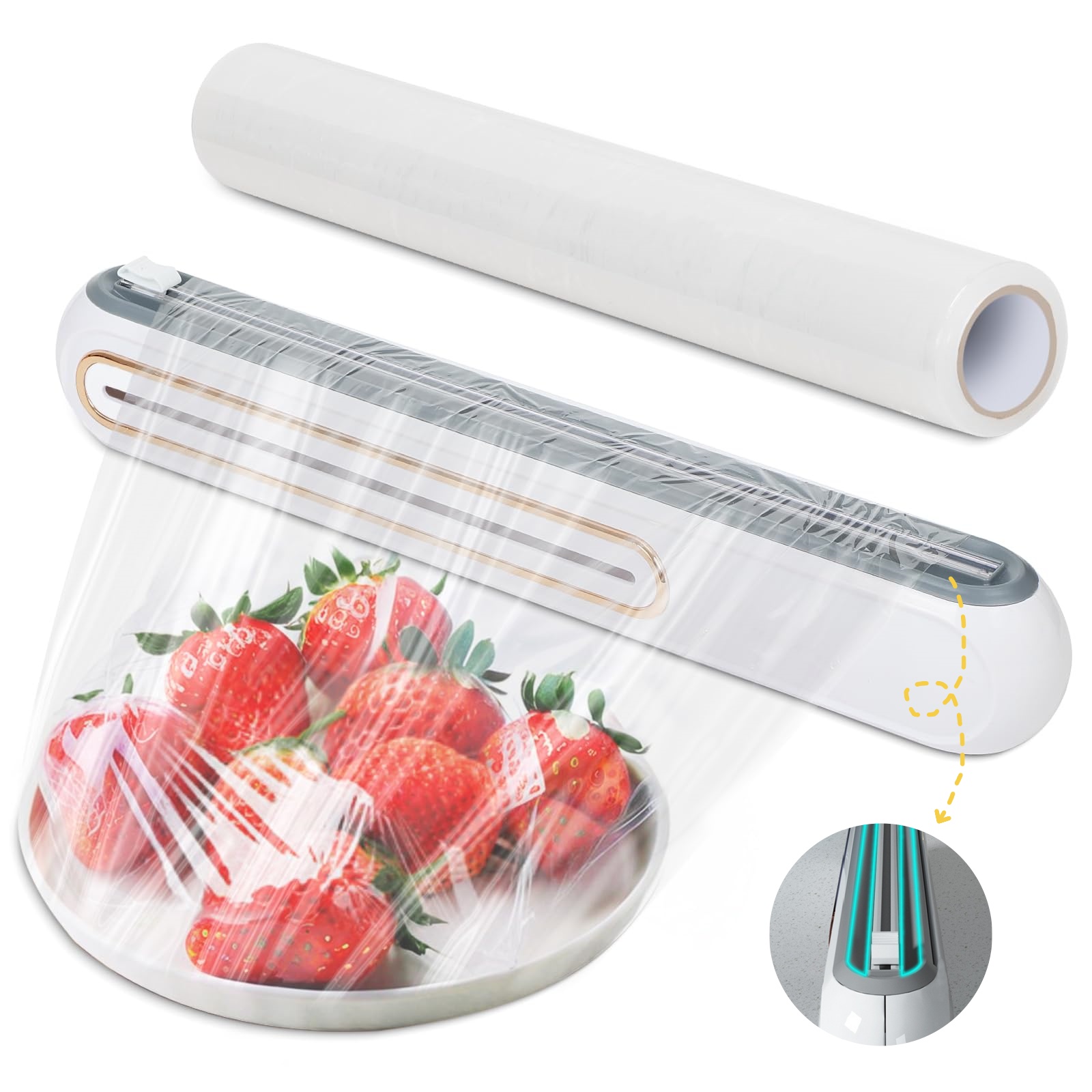 Magnetischer nachfüllbarer Kunststoffwickelspender mit Cutter Zinn Aluminiumfolie Spender Cutter Film Wachspapier Spender Küchenwerkzeug