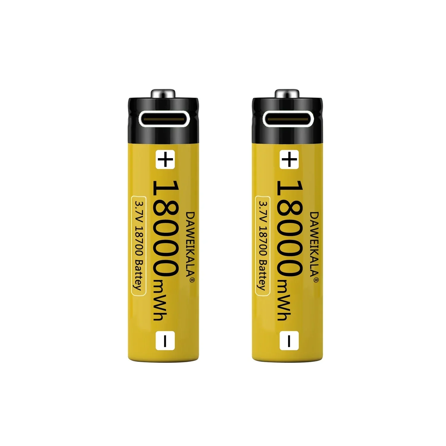 Battery 18650 USB C-type 18700 3.7V 18000 MWh flashlight lithium-ion charging tool mobile phone battery high magnification 18700: Red