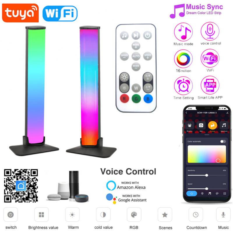 Tuya 2PC Symphonie Licht Bar WiFi + IR Clever LED Licht Bar Farbe Bar Licht Geeignet Für Alexa Google hause