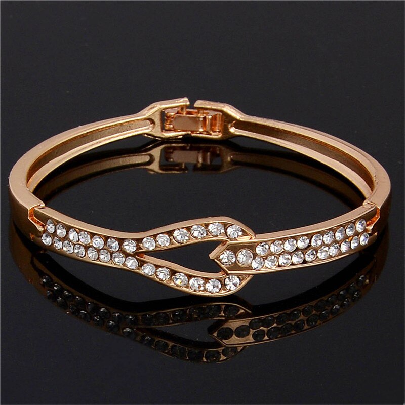 SHUANGR Crystal Armbanden Rose Goud-Kleur Armband voor Vrouwen Pulseiras Femininas Sieraden TZ329