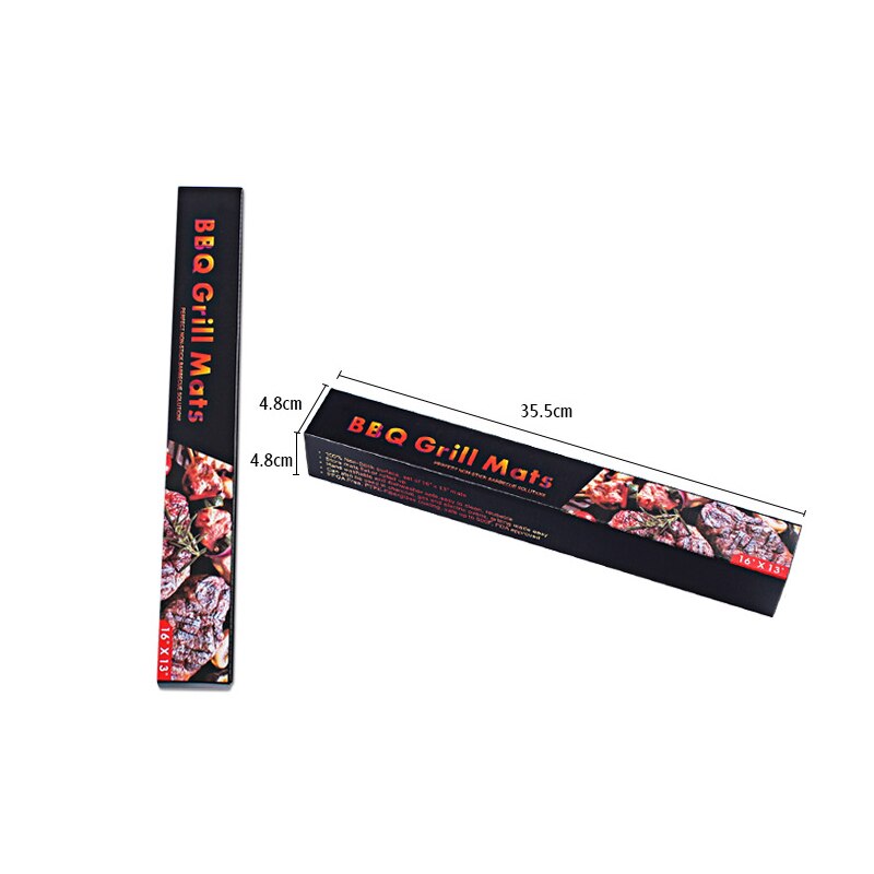 Tapete negro antiadherente para parrilla de barbacoa, 40x33cm, para hornear tapete, cocina de teflón para asar resistencia al calor, cocina fácil de limpiar para fiestas: Black Box