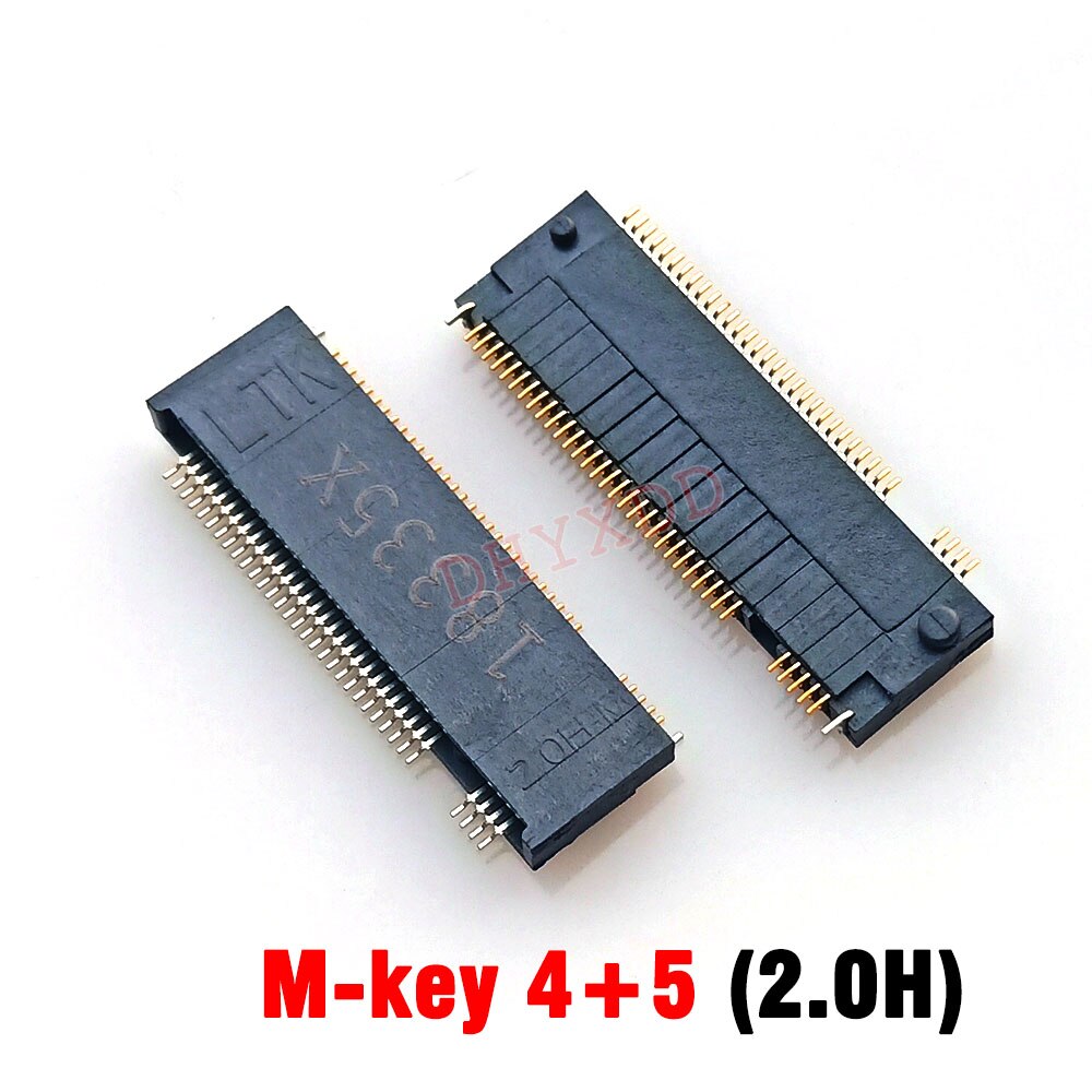 1PCS For LTK Connector SSD Interface NASM0 S6701 TP20 NGFF Slot M.2 Seat M - KEY 2.0 H 4 + 5 Type 3.0H H3.2 H4.2 H4.8 H6.5 H8.5