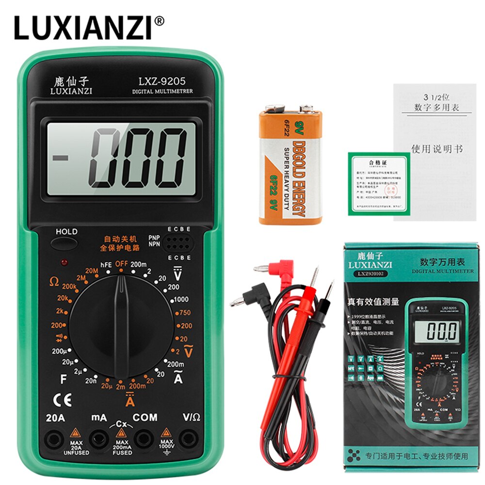 LUXIANZI Digital Multimeter Tester Smart Multimeters Mini Multimetro RMS Voltmeter Ammeter: Standard Set