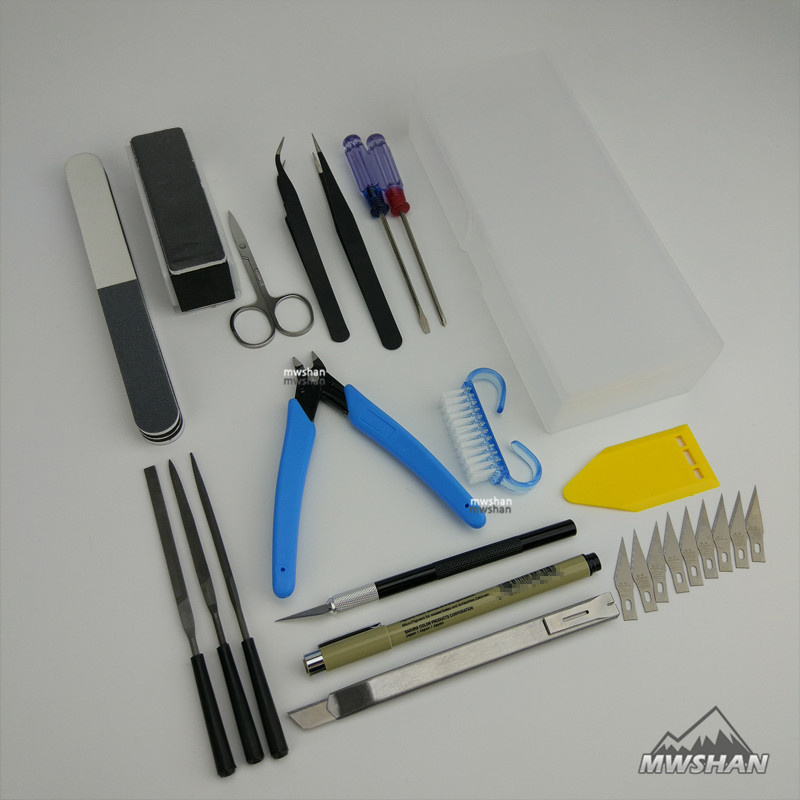MWS Basic Tool Set for Tamiya Trumpeter Meng Gundam Palsitc Model Kits DIY Suite Of Tools Hobby Accessory