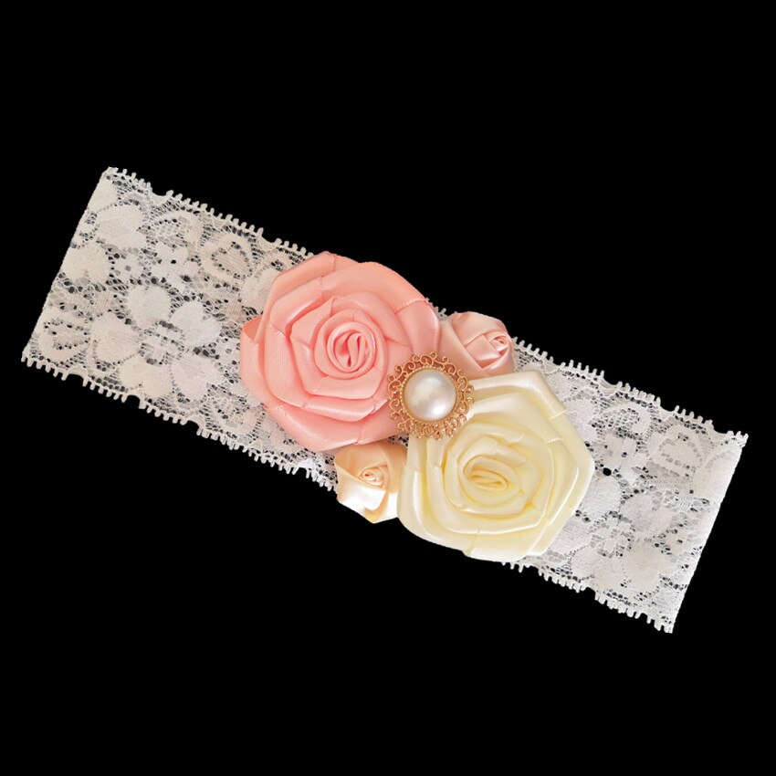 Bruiloft Kousenband Lace Rose Flower Bridal Garter Parel Kousenband en Toss Kousenband Set Bruiloft Accessoires