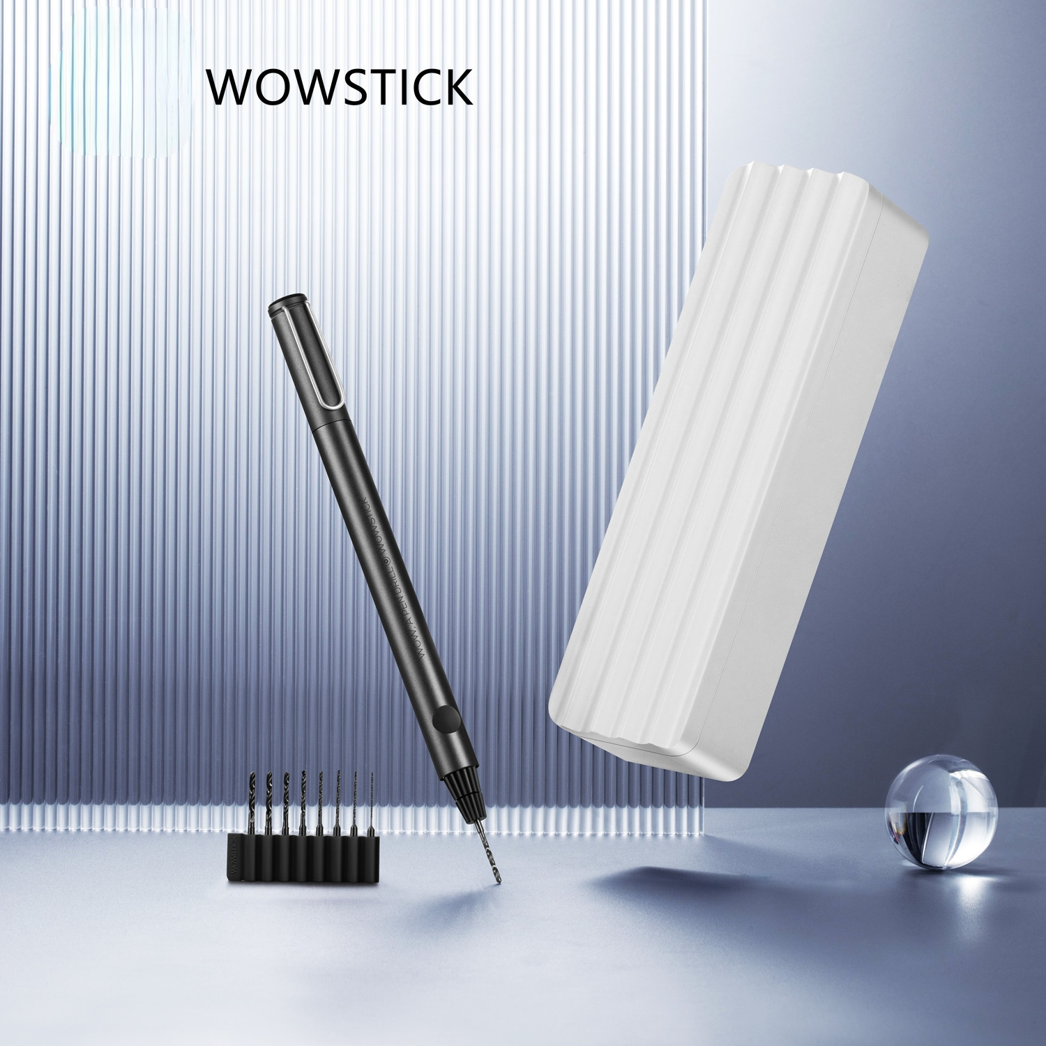 WOWSTICK Metal One-Piece Mini Electric Hand Drill Rechargeable Miniature &amp; Lightweight 8 Drill Bits One Button Operation
