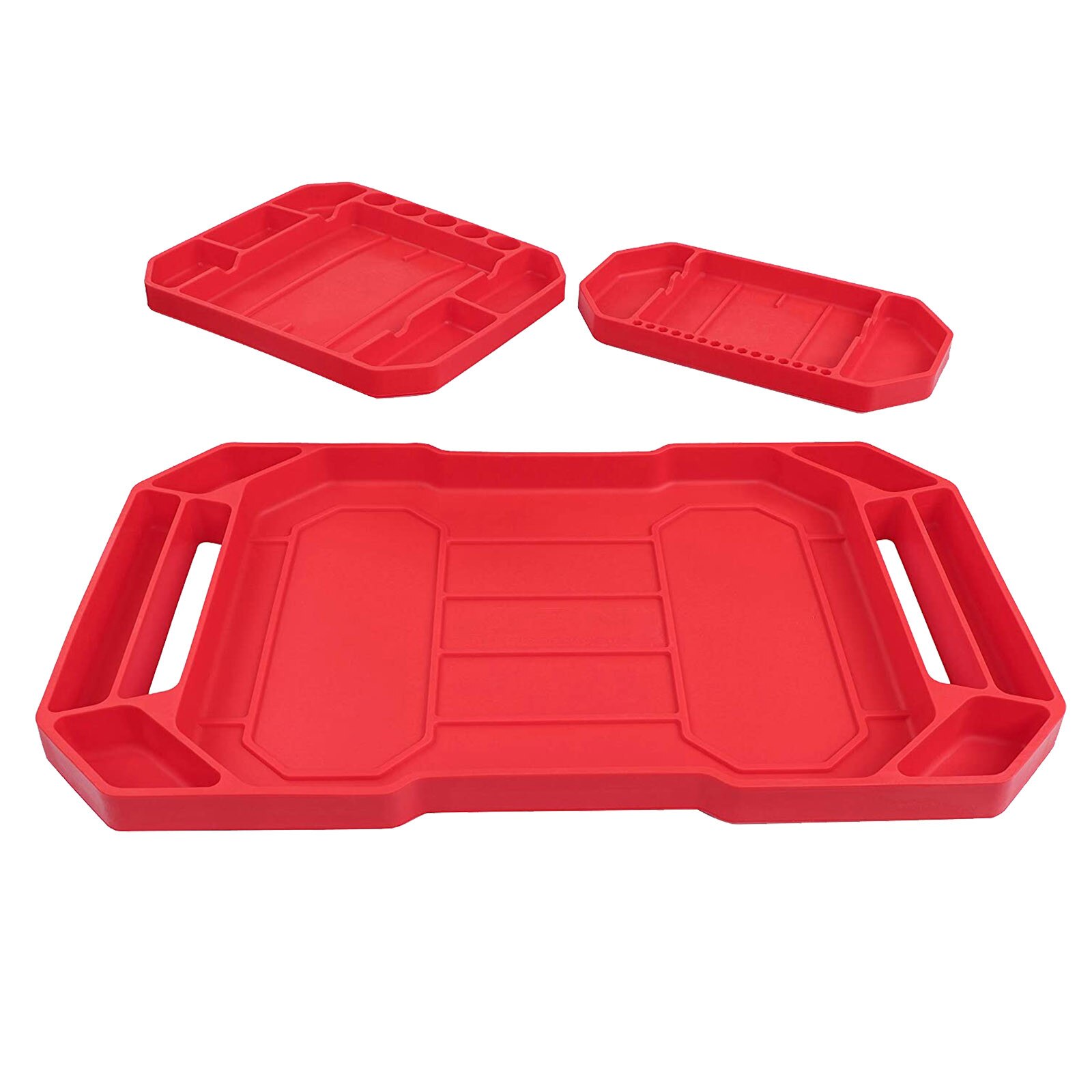 Automotive Non-slip Flexible Silicone Storage Tool Tray Large Tool Organizer: D