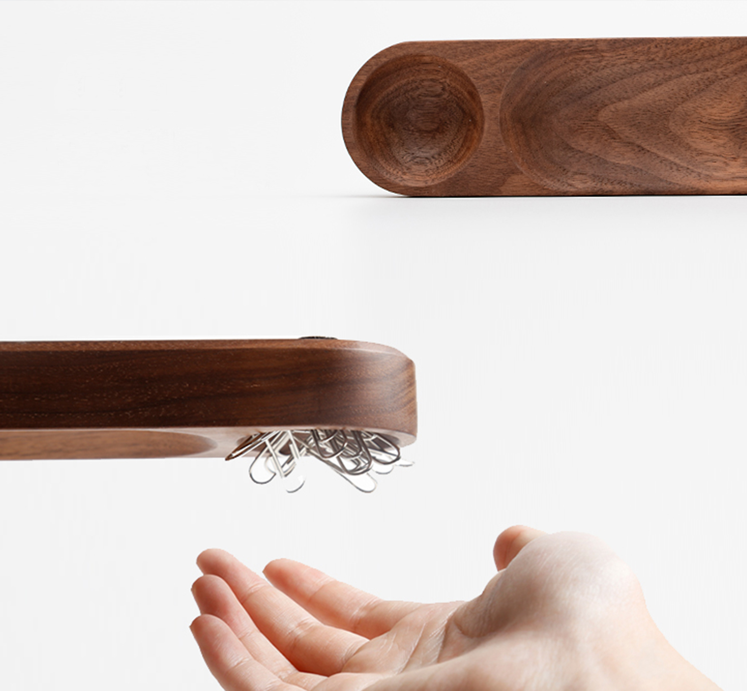 Walnut Pen Organizer Pencil Holder Desk Organizer Clips Tray Wooden Pen Stand Office Stationery Organizer Mini Ornament