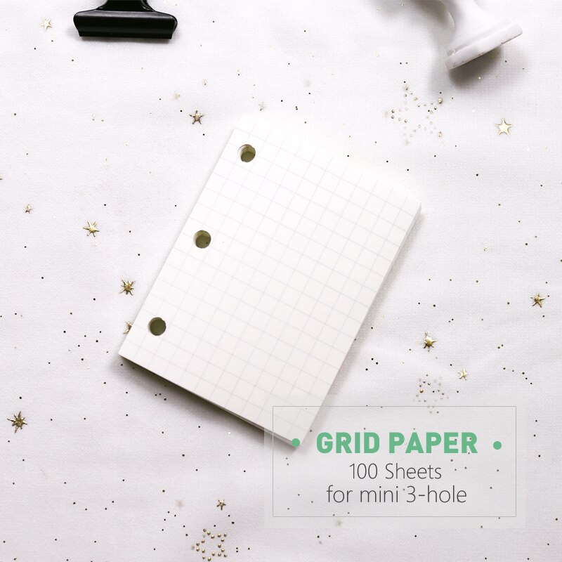MyPretties-100 hojas de papel de relleno cuadriculado, papeles de relleno para Carpeta de agujeros, mini cuaderno, páginas de relleno para planificador: Grid-100 Sheets
