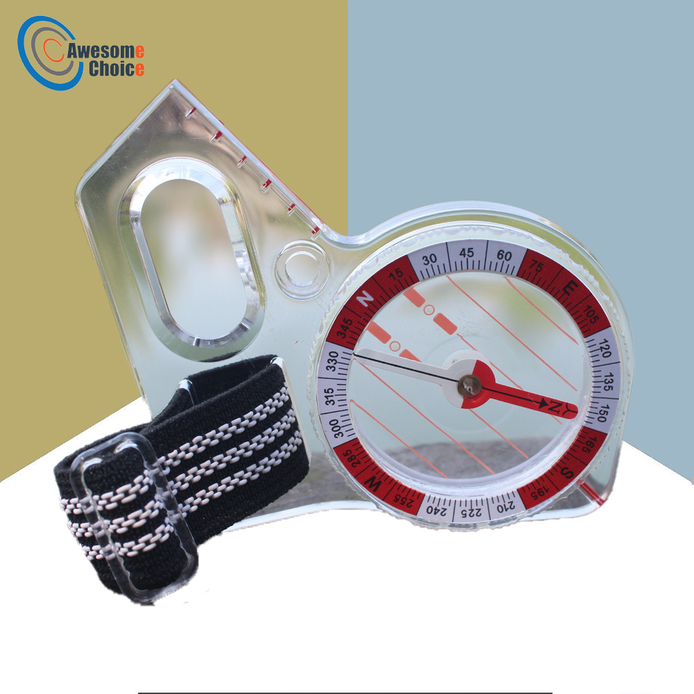 Wwwluminous Kompas Met Spiegel Led Licht Duurzaam Anti-Shock Stabiele Waterdichte Wandelen Klimmen Multifunctionele Kompas Kompas