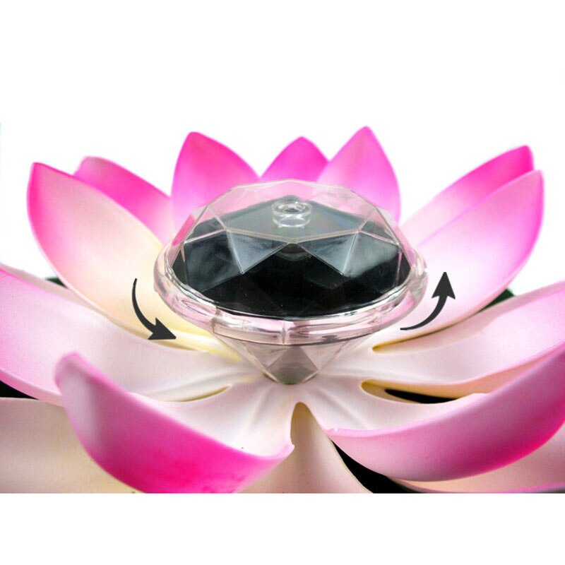 Sol lotus lys led haven pool lampe vandafvisende udendørs flydende dam natlys auto tænd / sluk for haven pool fest