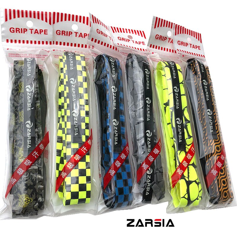 2 stuks retail zarsia antislip bedrukking eva-keel badminton overgrips tennis racket overgrips vishengel grips
