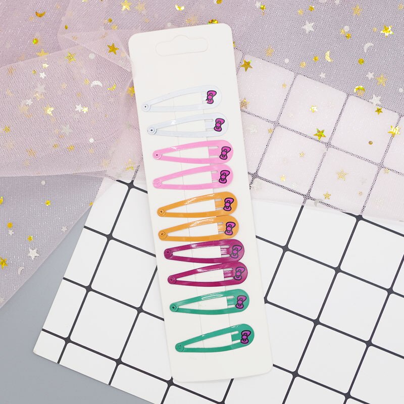 Baby Meisje Haarspeld Hoofddeksels 10Pcs Leuke Cartoon Printing Mini Peuter Kinderen Kids Hair Clips Pins Barrette Mooie Hairgrip