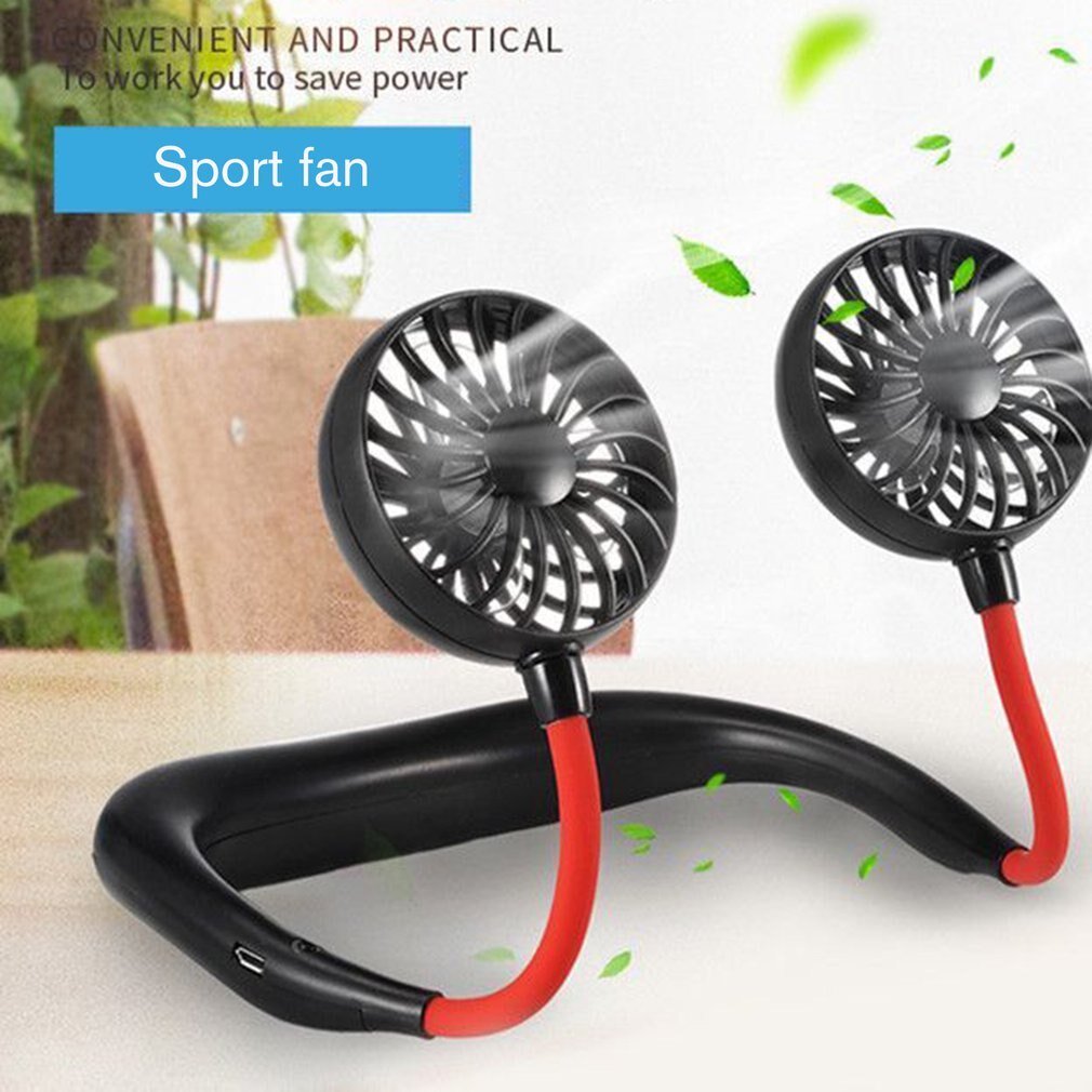 Ventilador de cuello colgante , portátil, de carga vaginal, pequeño, Usb, Mini, para colgar en el cuello, deportivo, 5v, 2W, sin sincronización, Cn (origen)