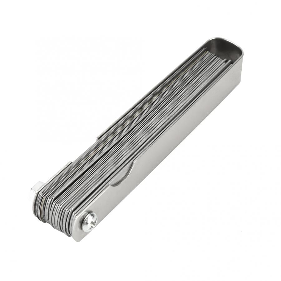32 blade følermåler i rustfrit stål metrisk imperial 0.04-0.88mm måleværktøj sammenfoldelige følermålere
