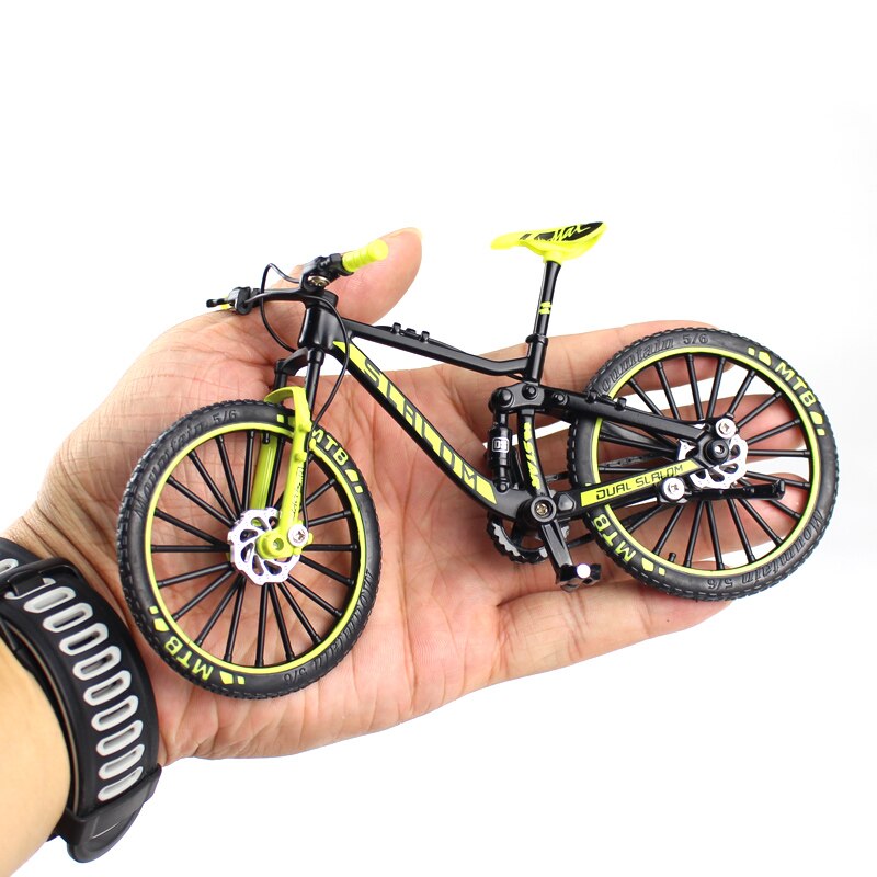 Alloy Bicycle Model 1:10 Mini Simulation Bicycle Toy Metal Racing Mountain Bike Portable Collection Children's Toy