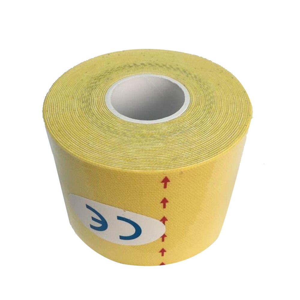Katoen 5m*5cm kinesiologie tape atletische spierondersteuning sportfysiotherapeutische tape elastische sportbandage spier: Geel