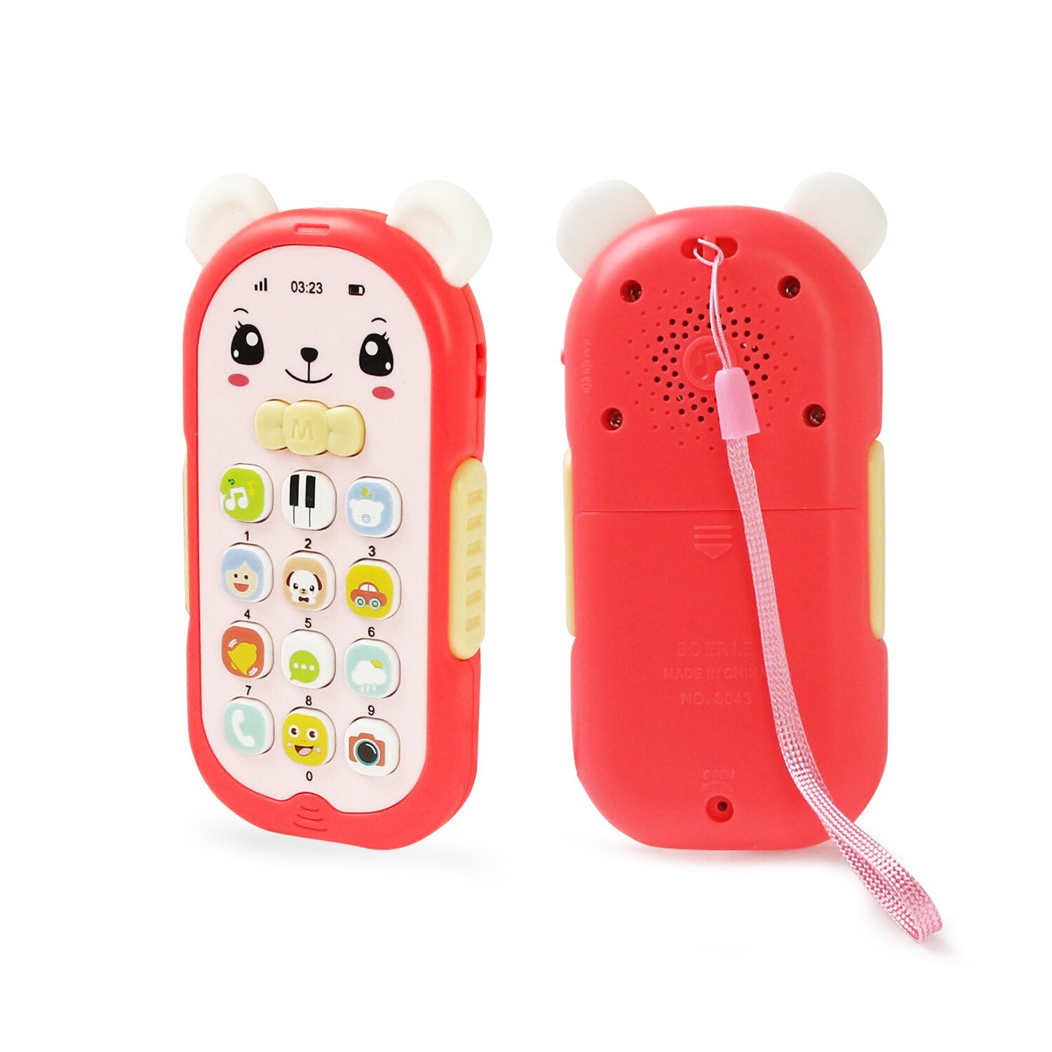 Baby Guttapercha Speelgoed Gezicht Veranderende Muziek Mobiele Telefoon Kawaii Simulatie Slapen Artifac: red