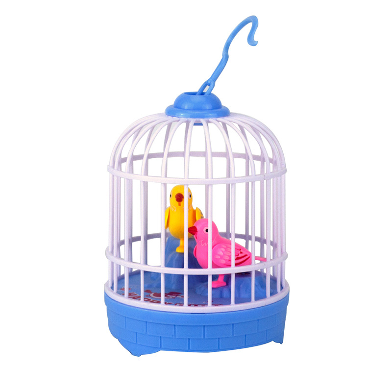 Sound Control Mini Bird Cage Toy Novelty Induction Arrangement Simulated for kids: BICABLUE