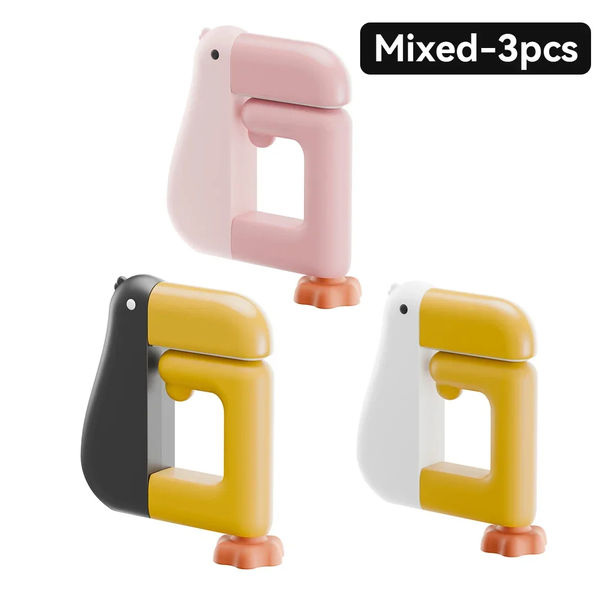 1/5pc háčiky thinking duck na stôl, prenosné, dierovacie, bez dierovača, háčik na batoh, multifunkčný bočný držiak, háčik na kabelku, domáci, študentský a kancelársky: Svetlo šedá