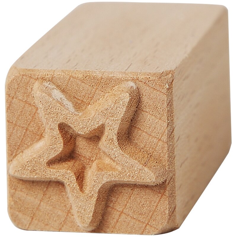 Pottery Wood Texture Seal 16-piece Set of Solid Wood Cartoon Seal Tool Pottery Clay Clay Moon Cake Stamp Mold