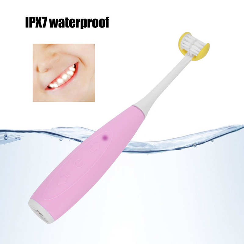 3 Sides Kid Electric Toothbrush 5 Gears Rechargeable Waterproof Oral Care Tool
