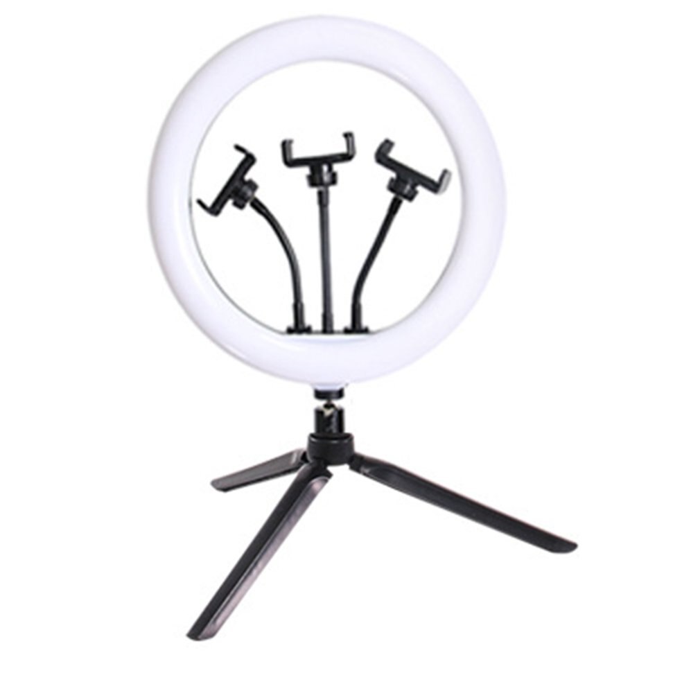 13 Inch Flat Ring Light Selfie Beauty Photography Mobile Phone Live Light Three Color Temperature LED Fill Light: head tube holder