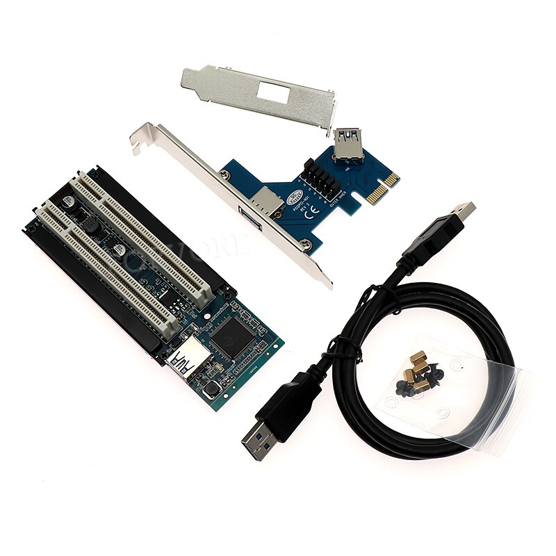 PCI-e 1x 4x 8x 16x to Dual PCI slots adapter pci express converter external pci slot card