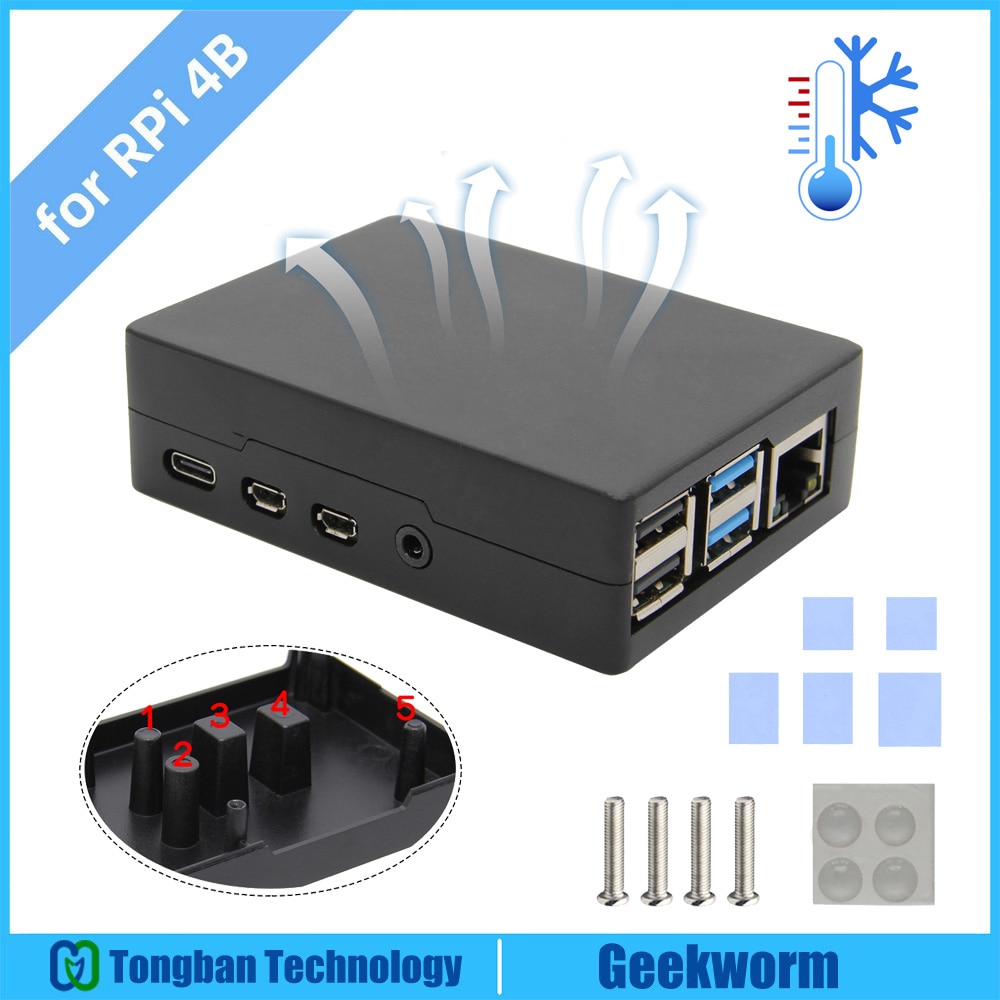 Raspberry Pi 4 Model B Passive Cooling Aluminum Case Heat Dissipation Metal Case/Housing for Raspberry Pi 4 Model B/Pi4B Only