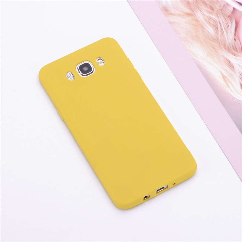 Siliconen Cases Voor Samsung Galaxy J7 J710 J710F Candy Kleur Silicone Soft TPU Phone Case Voor Samsung J7 cover: Yellow