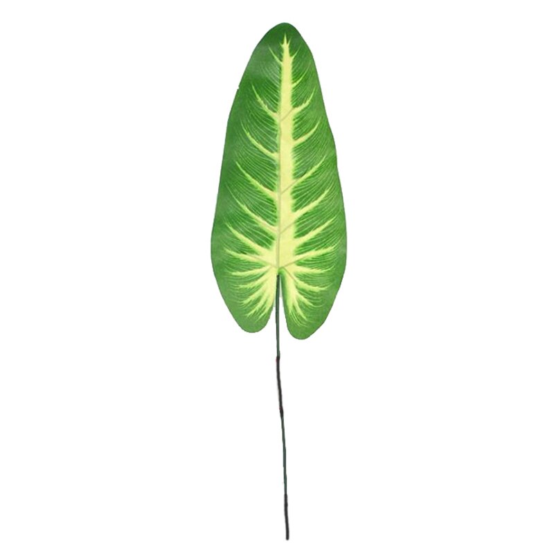 Hojas artificiales de 20 piezas, plantas verdes, hojas tropicales, verdes, para arreglos florales, decoración de boda: L 48x13 20pcs