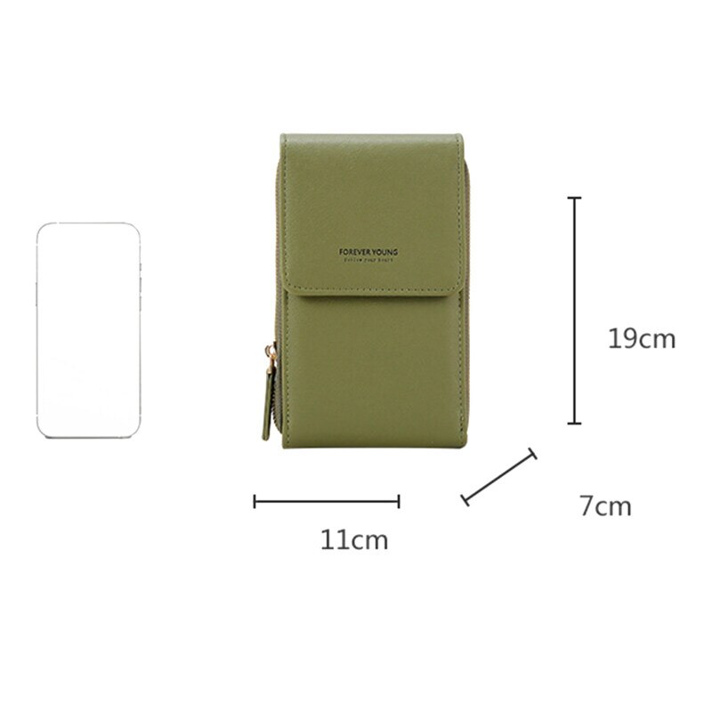 Modus Winkel Universele Multifunctionele Pu Lederen Mini Mobiele Telefoon Bag Pouch/Portemonnee Met Schouderband En Metalen Knop