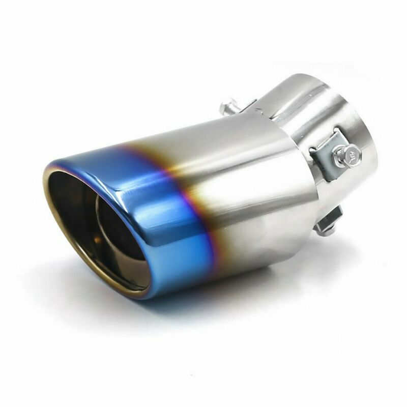 Round Universal Car Exhaust Muffler Tip Stainless Steel Pipe Exhaust Tail Muffler Tip Pipe Silver Chrome Car Accessories