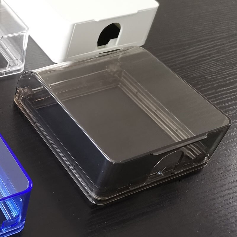 Caja impermeable con interruptor autoadhesivo para timbre, Panel de cubierta protectora, fácil instalación, enchufe de pared sin perforaciones, caja transparente