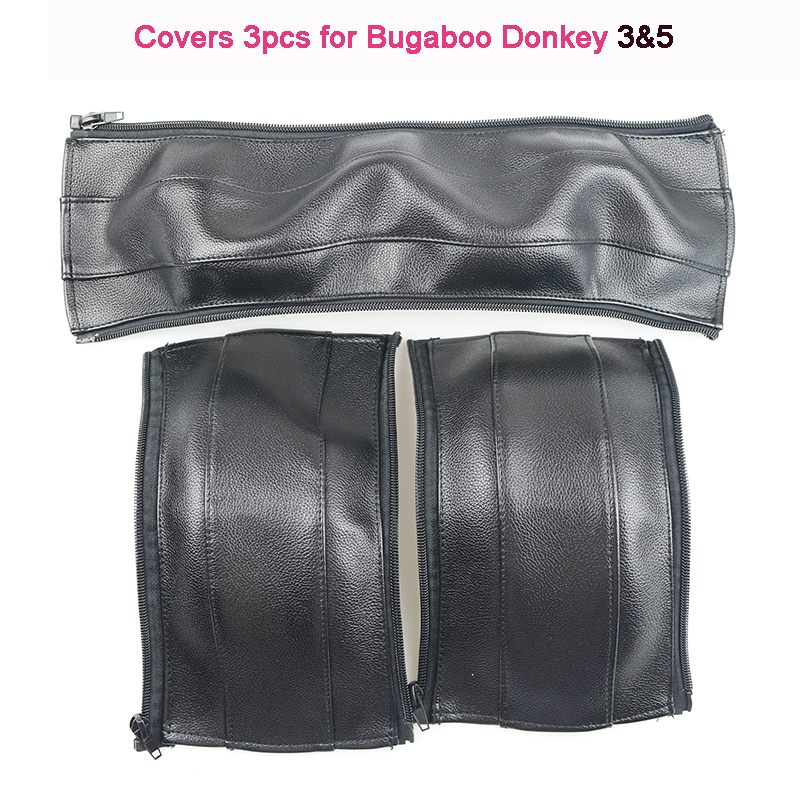 Coperture in pelle Pu per Bugaboo asino 1 2 3 passeggino carrozzina braccioli custodia protettiva maniglie coperture Bumber passeggini accessori: donkey3 3pcs black