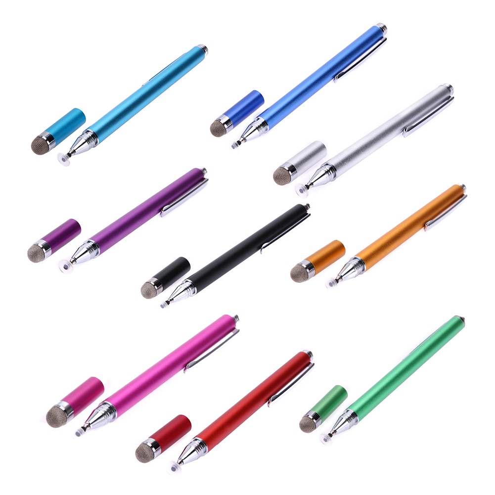 2 in 1 kapacitiv pen touch screen tegnepen stylus med ledende touch suger mikrofiber touch hoved til tablet pc